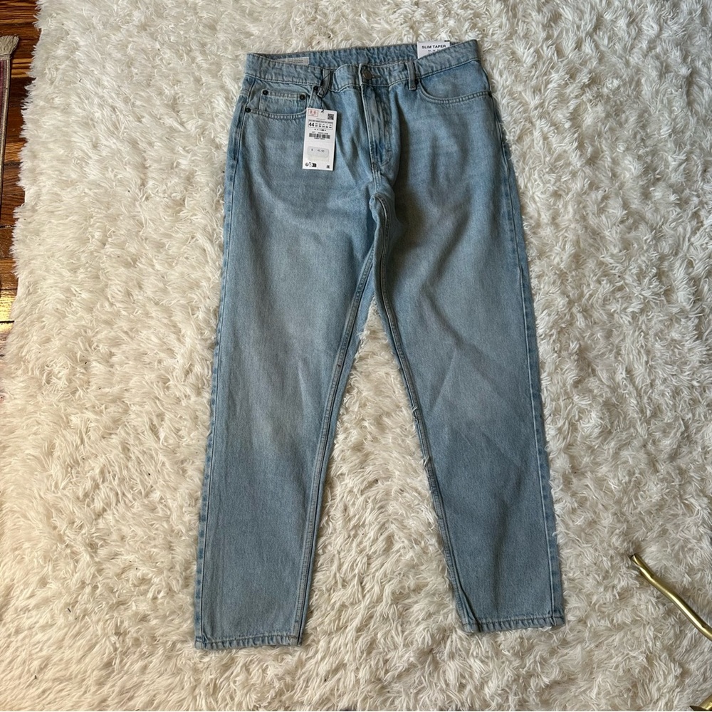NWT ZARA Slim Taper Mid Waist Slim Thigh Tapered Leg Sz 34 jeans plus size